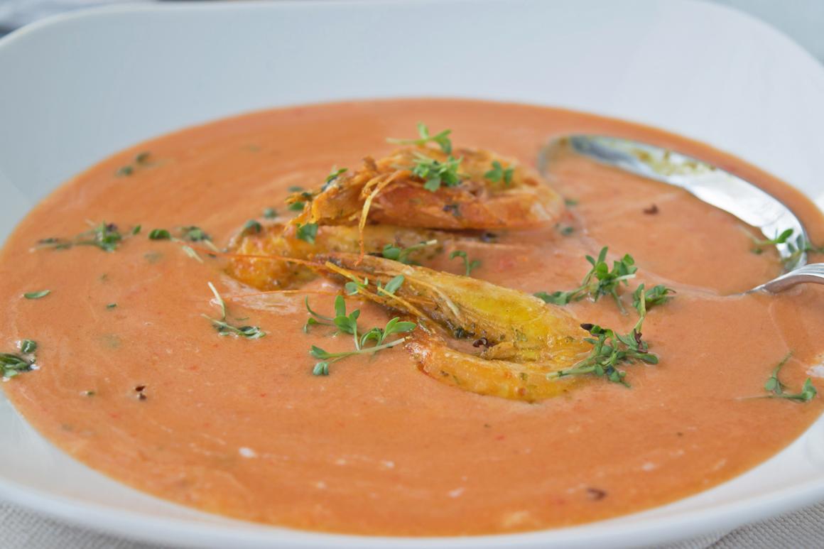 Kokossuppe mit Zitronenshrimps