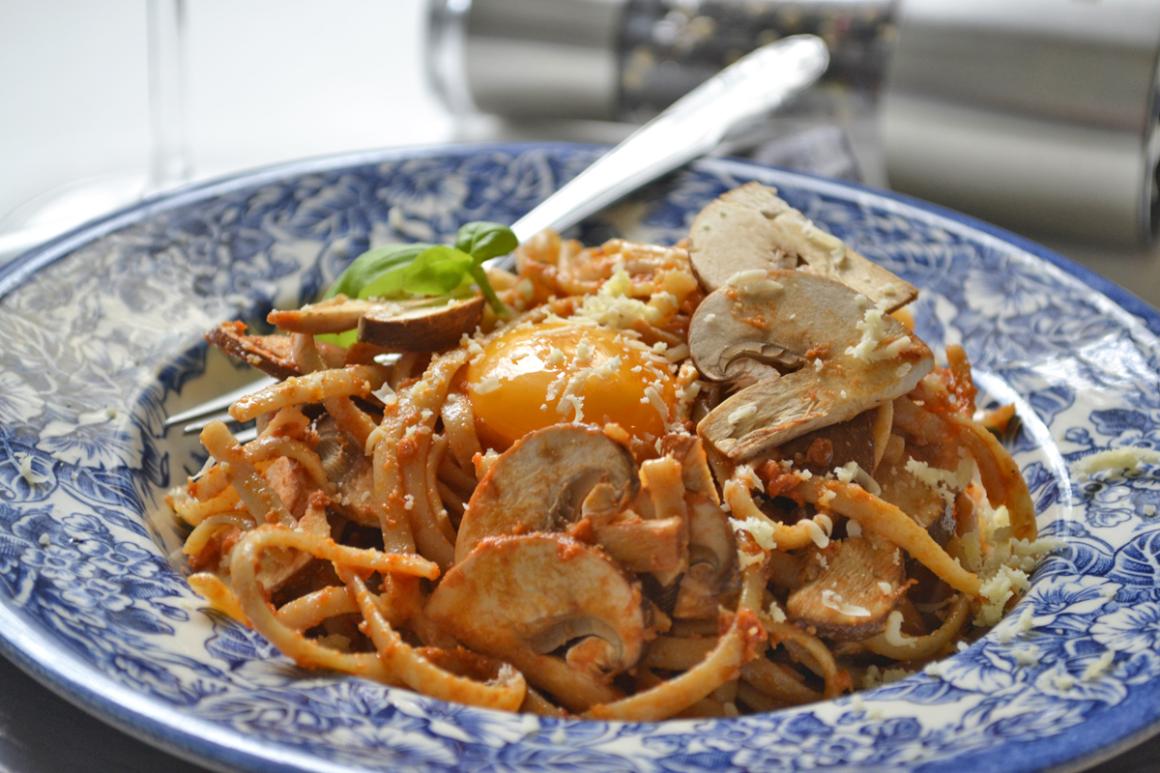 Spaghetti mit frischen Pilzen
