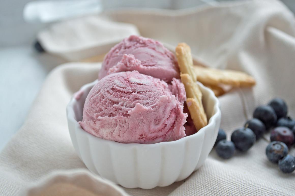 Schnelles Heidelbeer-Holundersorbet