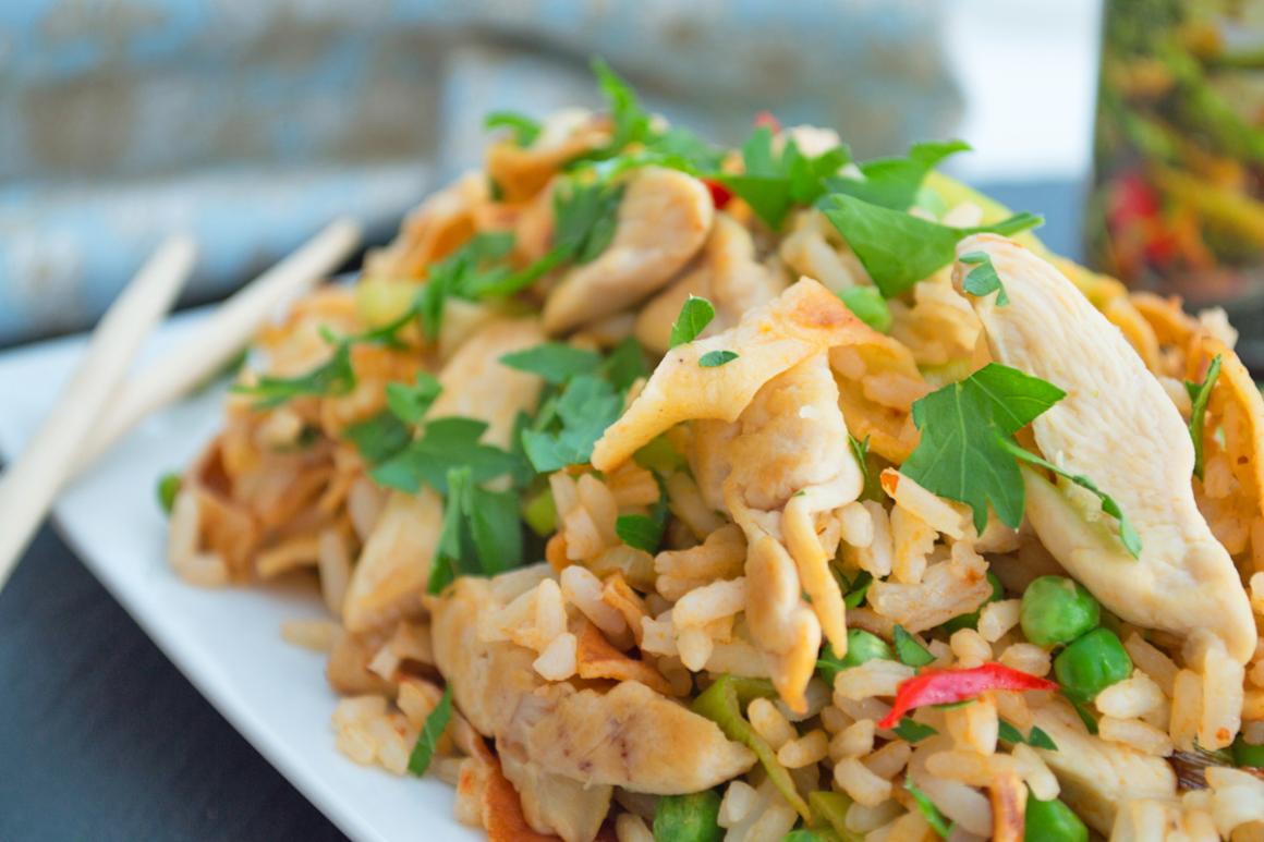 Gebratener Reis mit Poulet