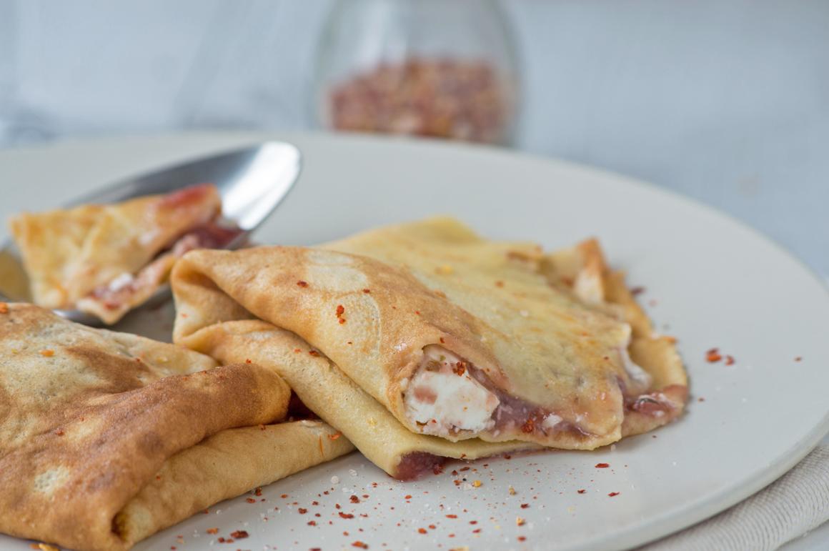 Crêpes mit Ziegenkäse