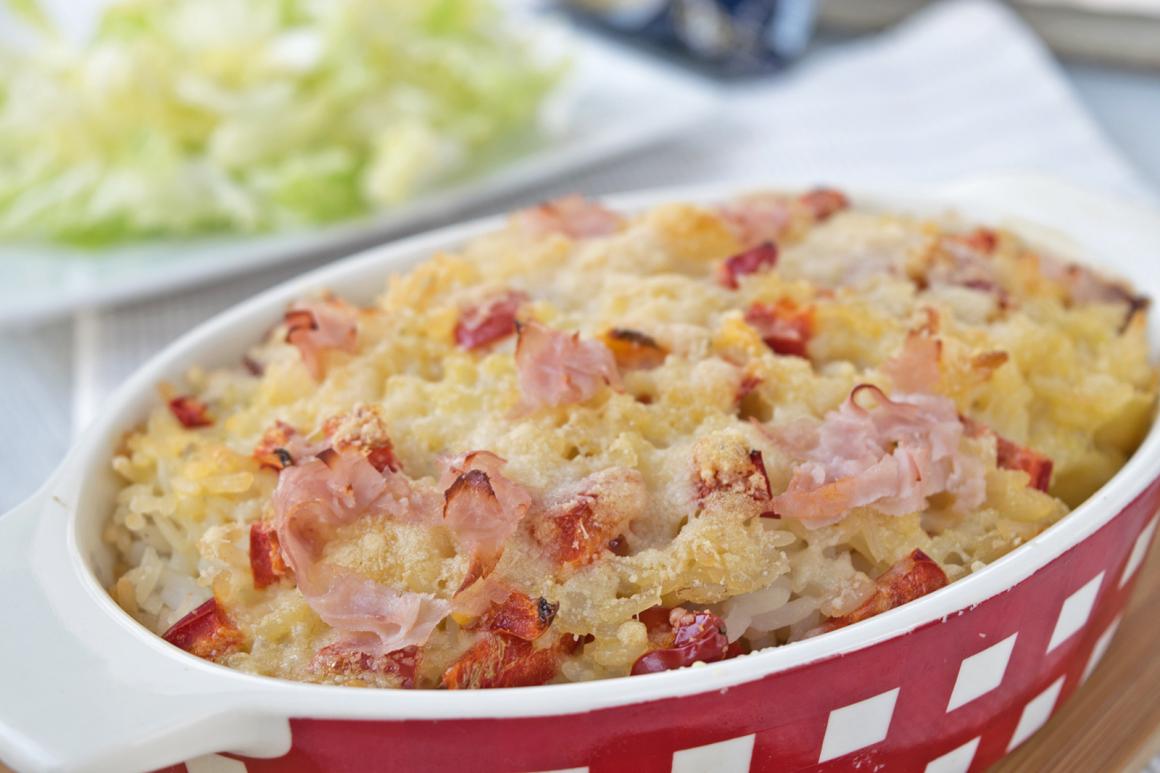 Reisauflauf mit Schinken