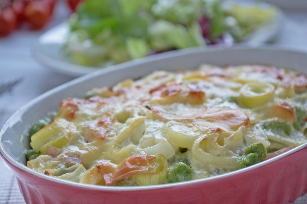 Spätzli- Gratin mit Lauch