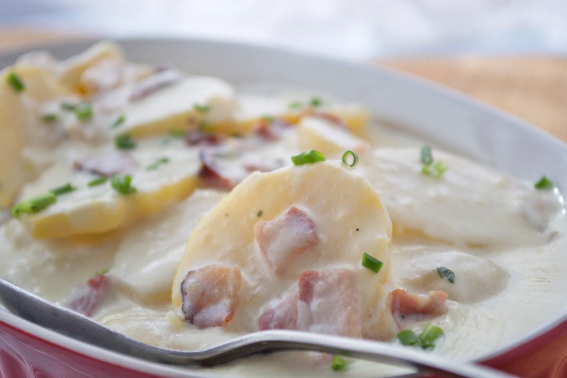 Béchamel-Kartoffeln mit Speck
