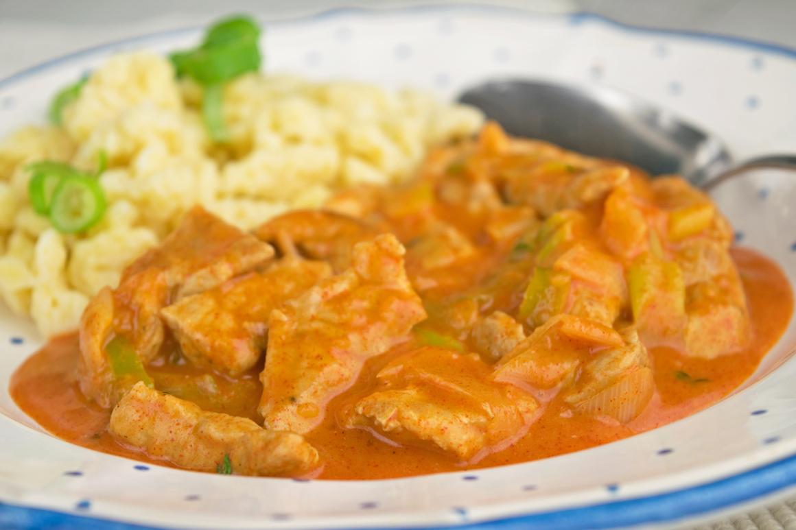 Schweinsgeschnetzeltes mit Reis