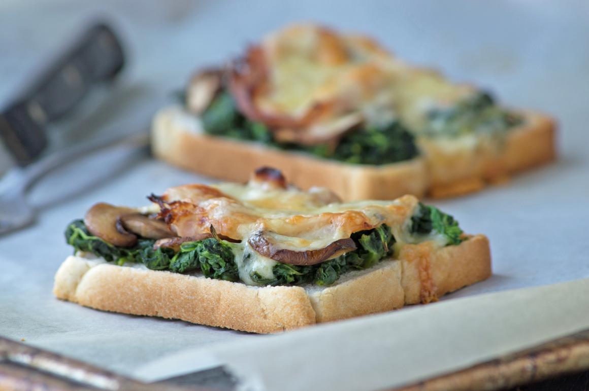 Schinken-Spinat-Toast