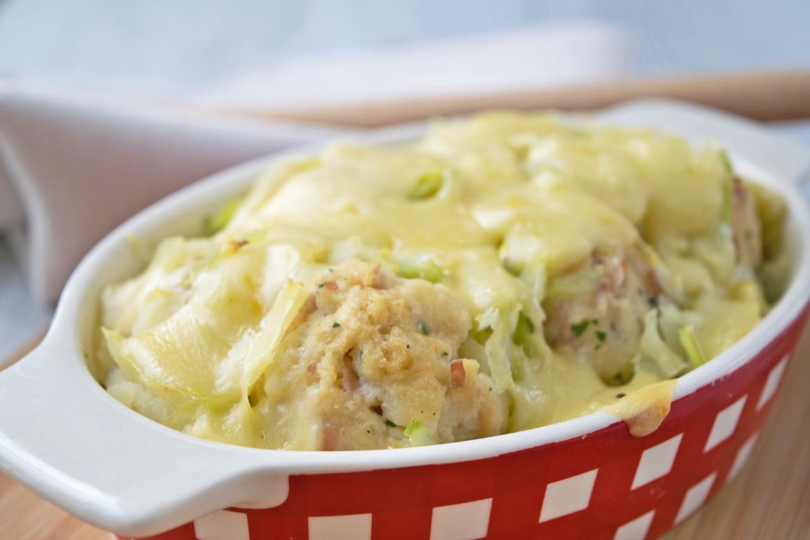 Sauerkraut-Knödel-Gratin - Rezept