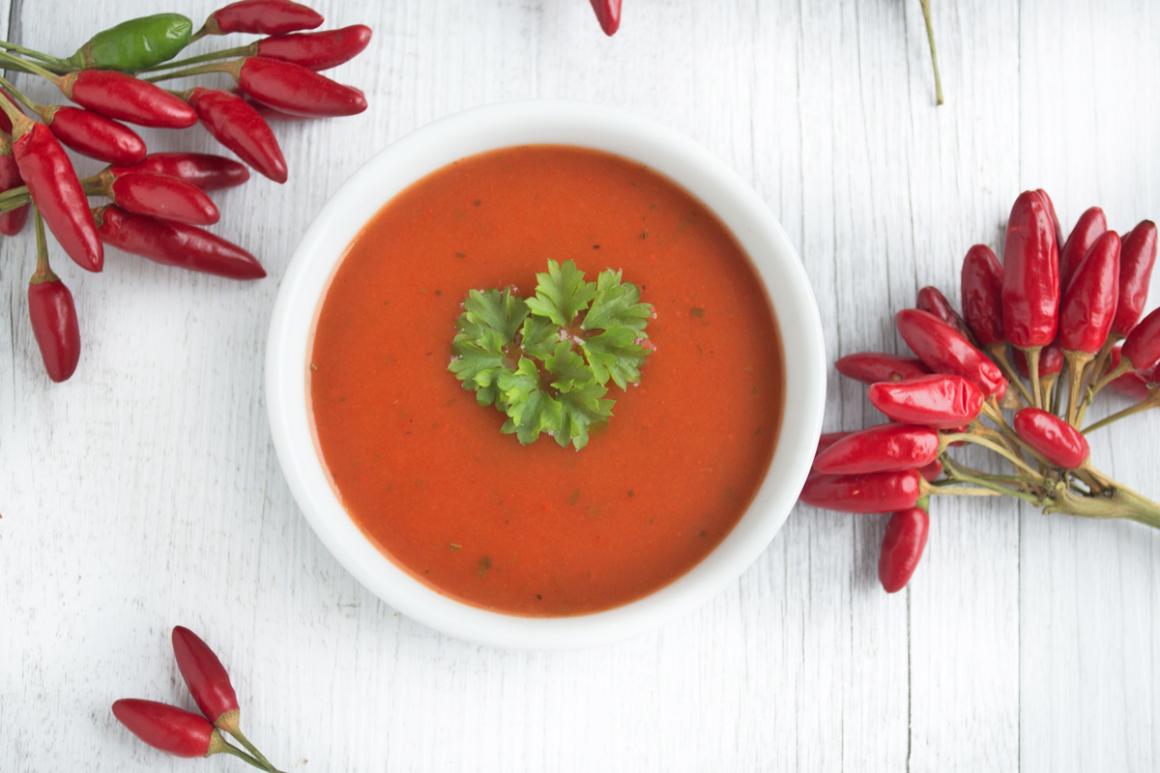 Feurige Tomatensuppe