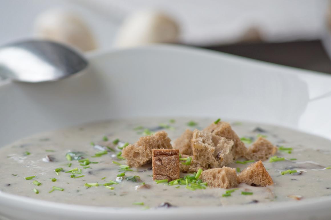 Champignoncremesuppe mit Lauch