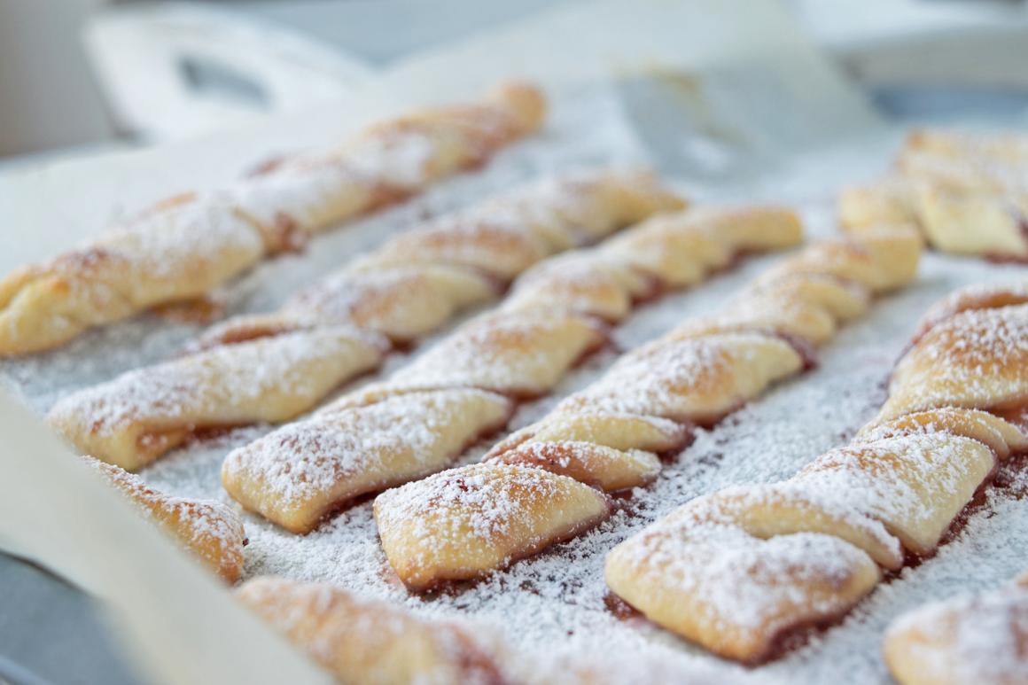 Gezwirbelte Marmeladenstäbchen