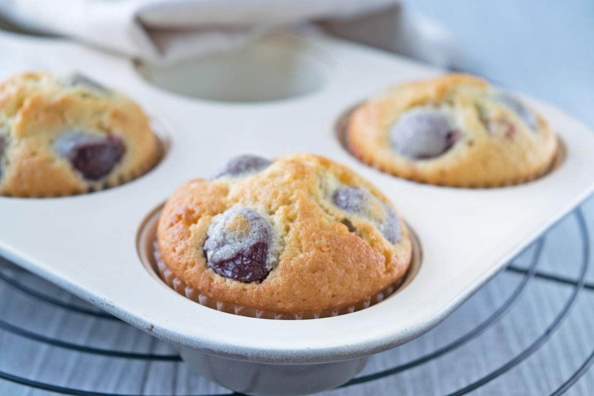 Weiche Blaubeermuffins