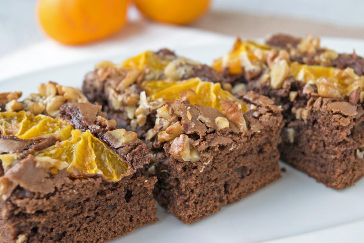 Winter Brownies mit Mandarinen