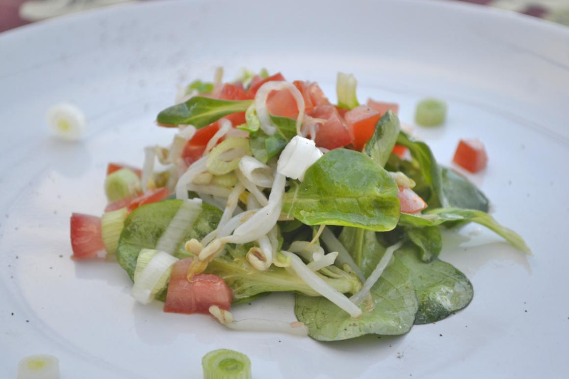 Nüsslisalat mit Sojasprossen