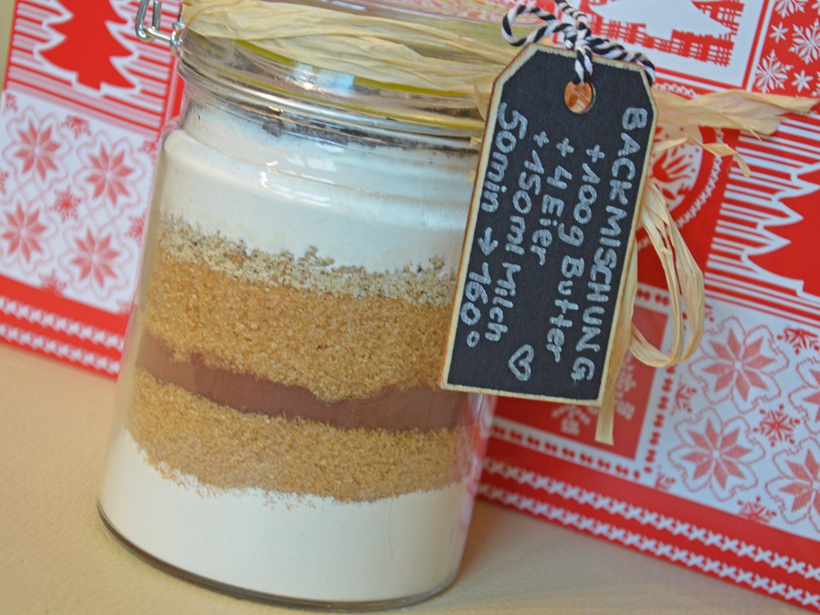 Backmischung im Glas