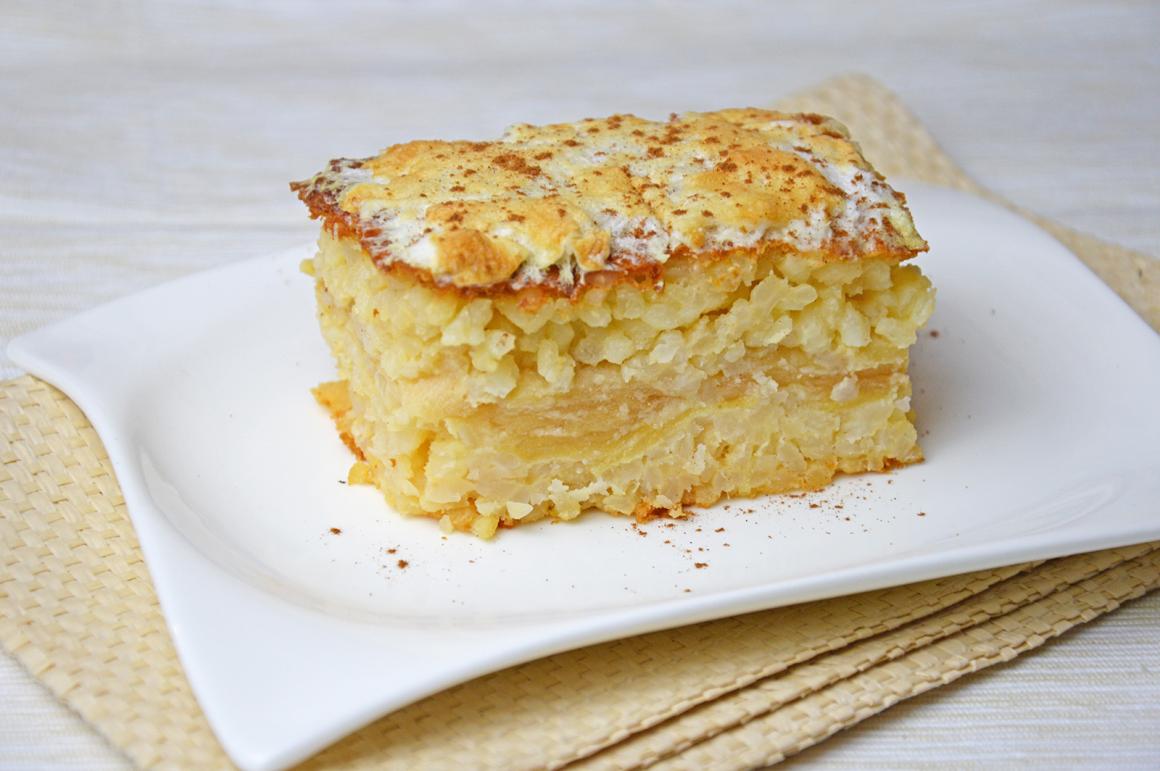 Reisauflauf mit Äpfel