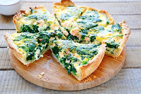Spinat-Oliven Quiche