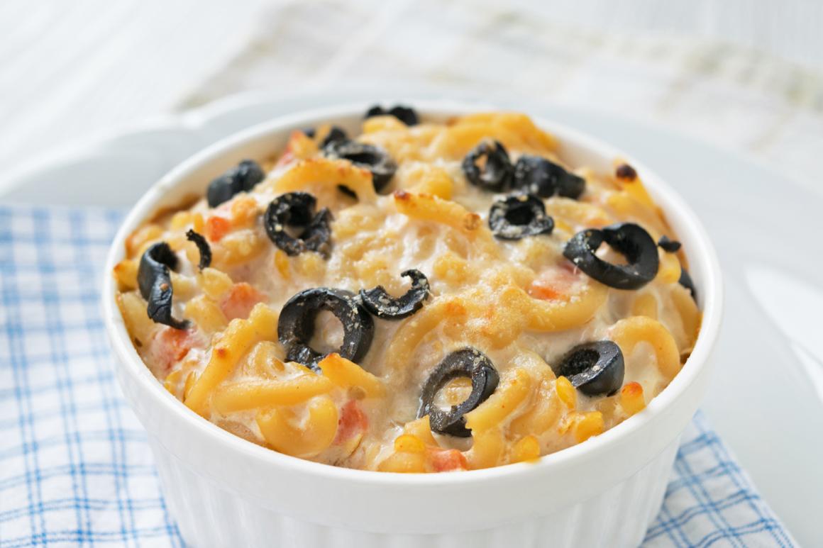 Oliven-Nudel-Gratin