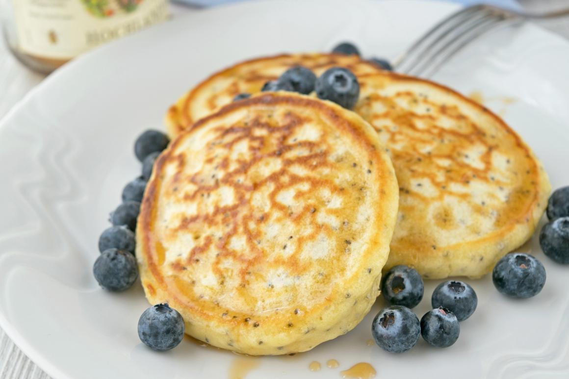 Chia Pancake mit Heidelbeeren