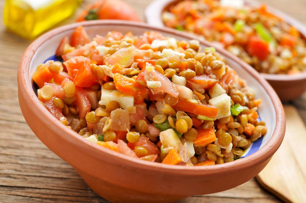 Feuriger Linsensalat
