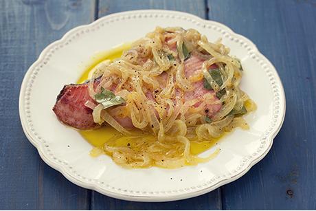 Thunfisch-Zwiebel-Steak