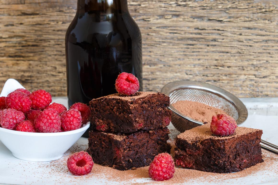 Himbeer-Brownie-Kuchen