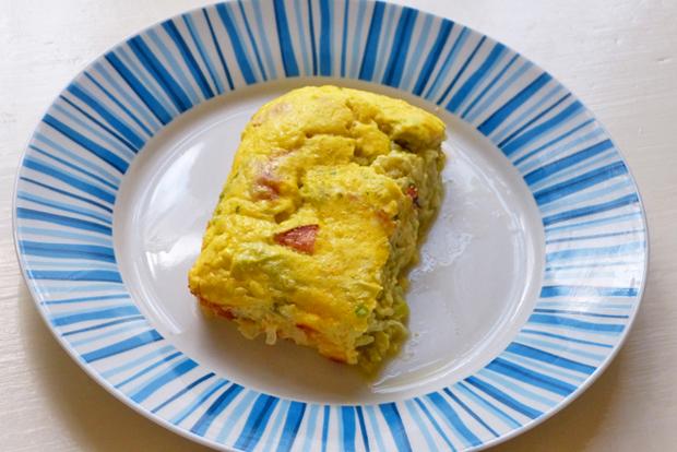 Lauchauflauf mit Räucherspeck