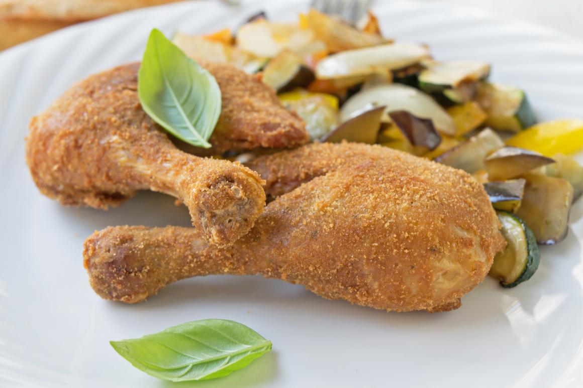 Frittierte Poulet-Schenkel