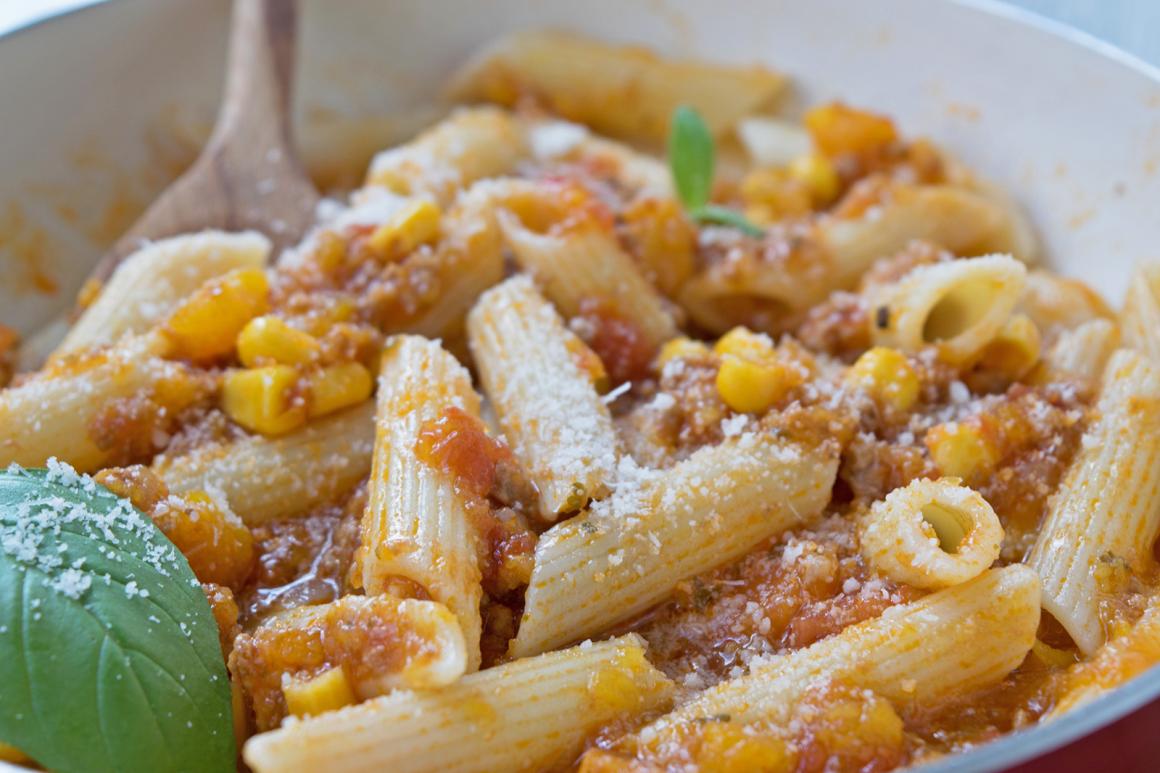 Mezze Penne mit Kürbis