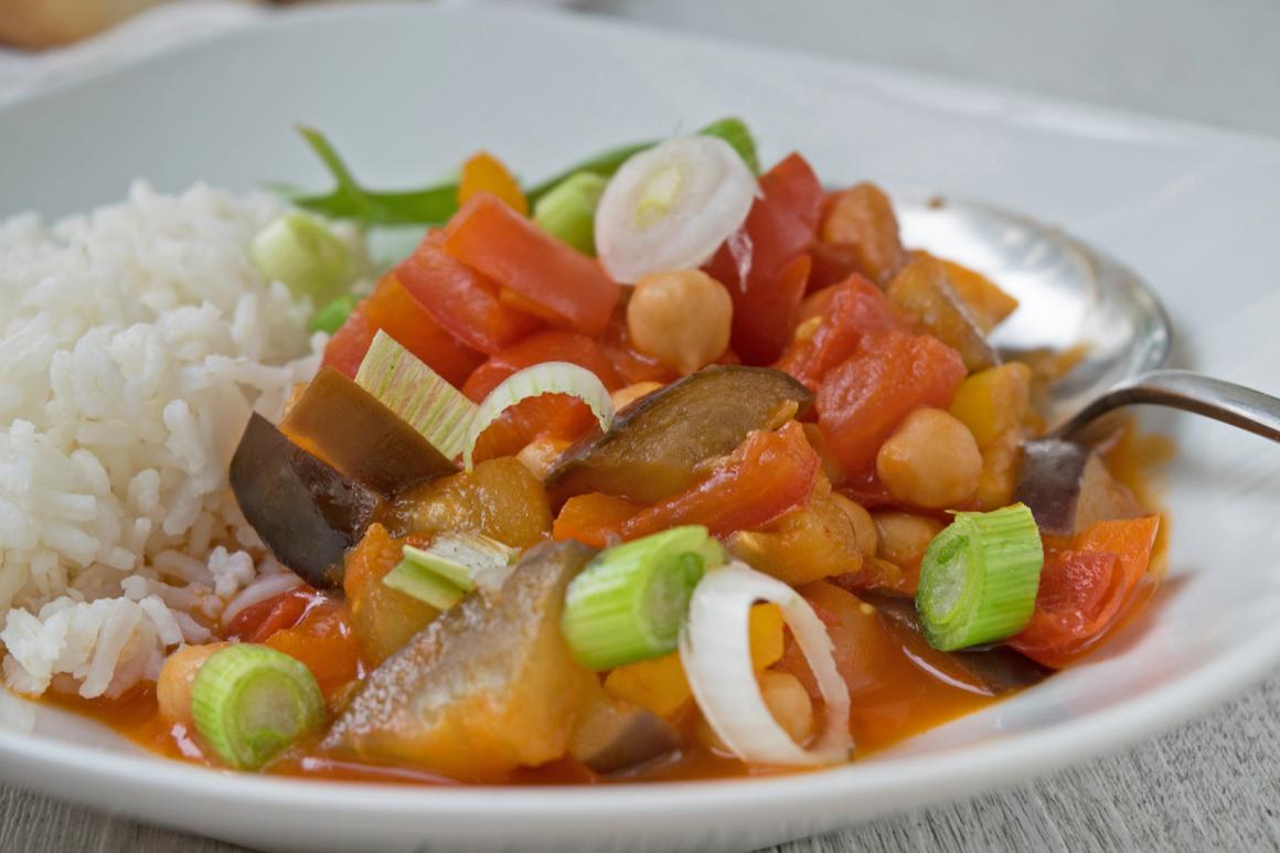Auberginen-Kichererbsen-Ragout