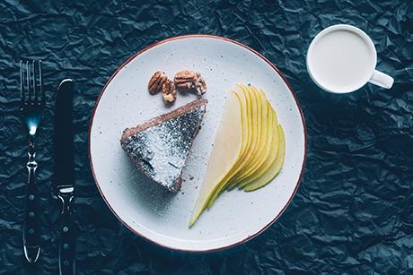 Schokoladeparfait mit Birne