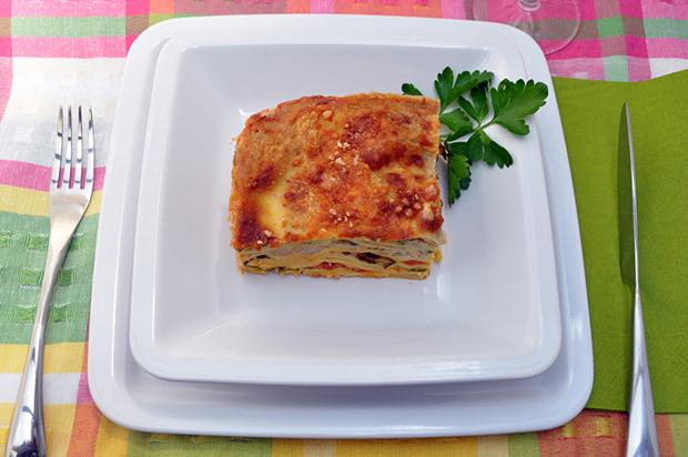 Zucchetti-Auberginen Lasagne mit Schafskäse