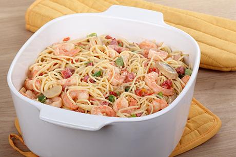 Spaghettiauflauf mit Meeresfrüchten