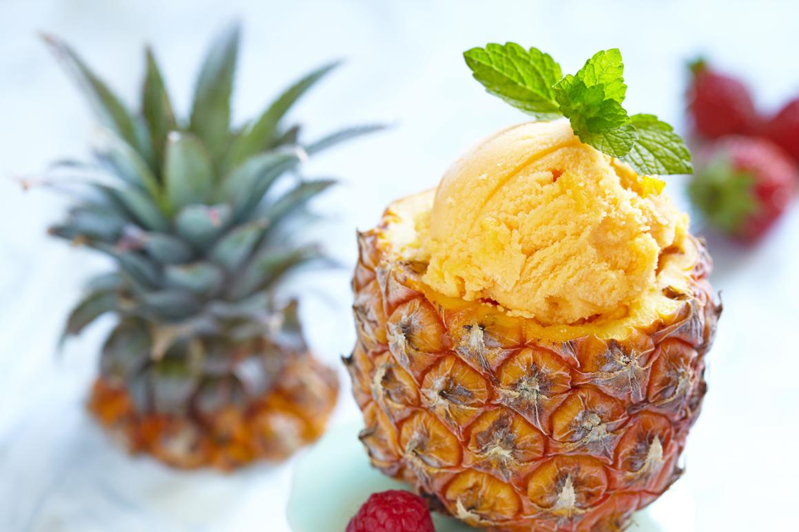 Limetten-Mango-Sorbet
