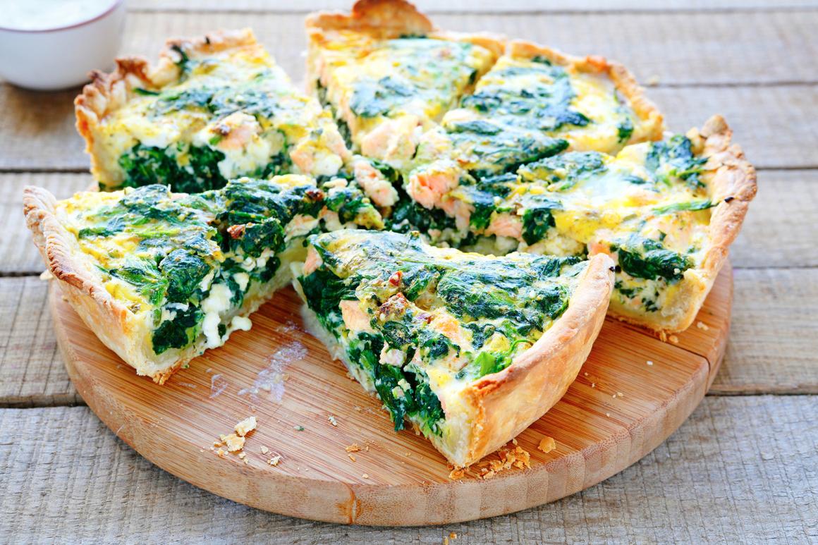Spinat-Oliven Quiche