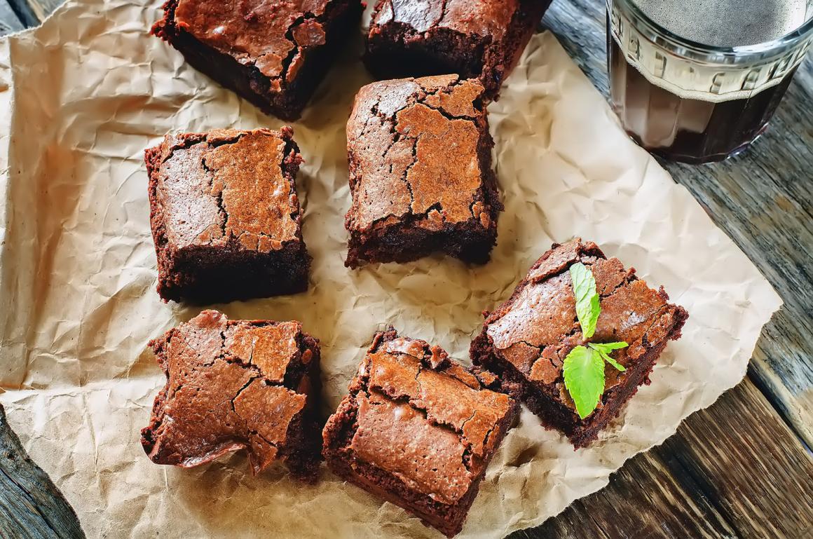 Brownie mit Karamell