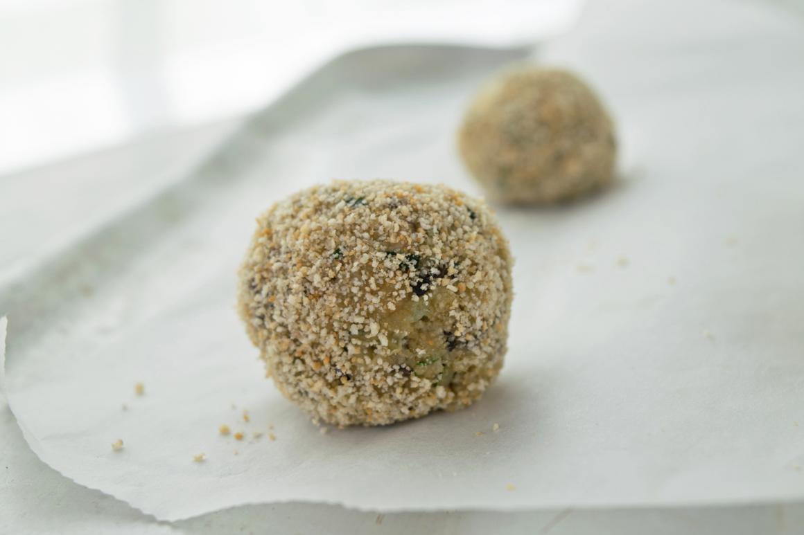 Zucchettibällchen mit Champignon