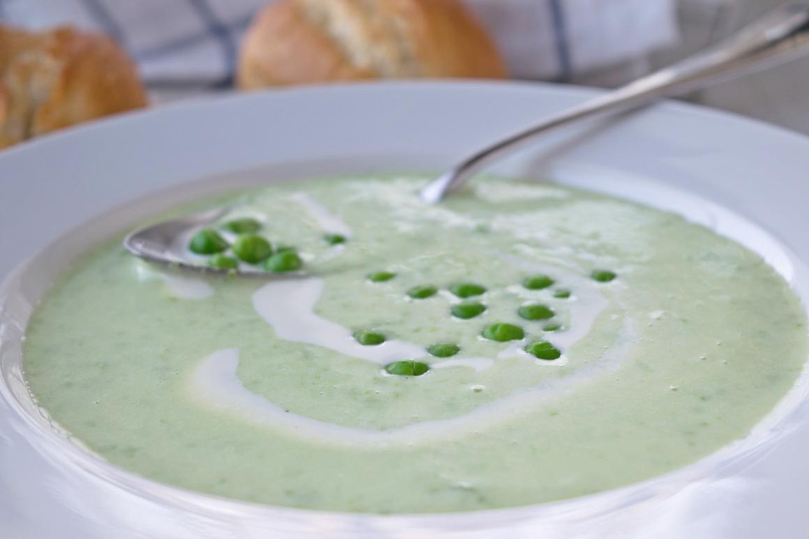 Cremige Erbsensuppe