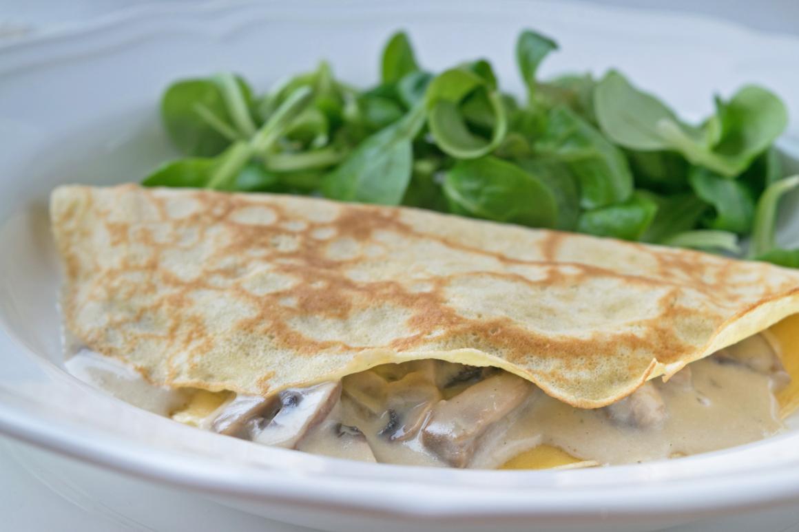 Crepes mit Pilzen