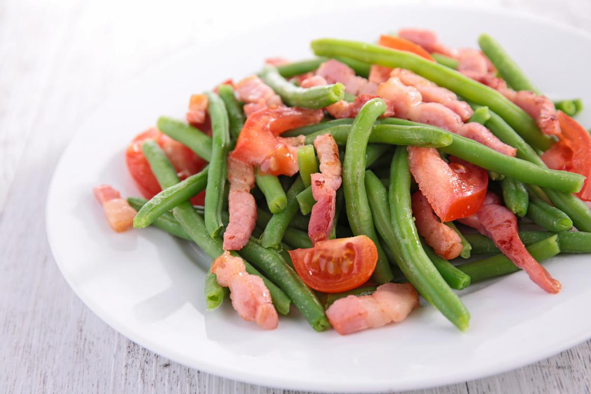 Grüner Bohnensalat mit Speck