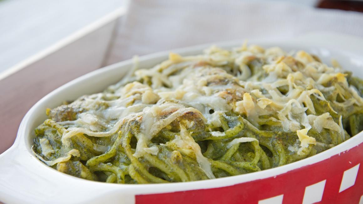 Spaghettiauflauf mit Spinat