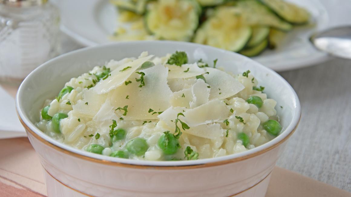 Zitronenerbsen-Risotto