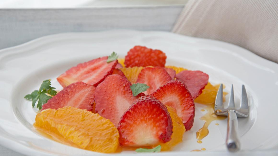 Orangen-Erdbeer-Carpaccio
