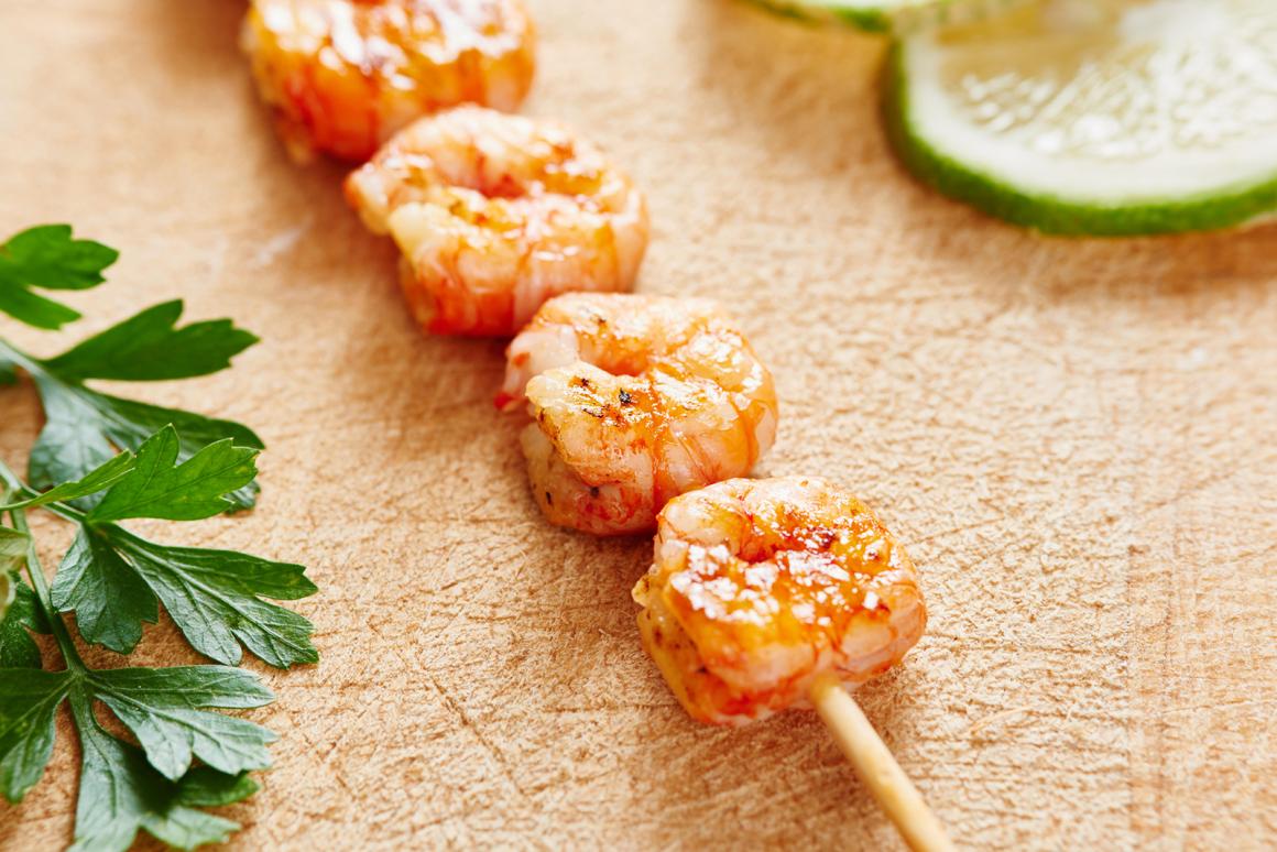Riesencrevetten-Grillspiess