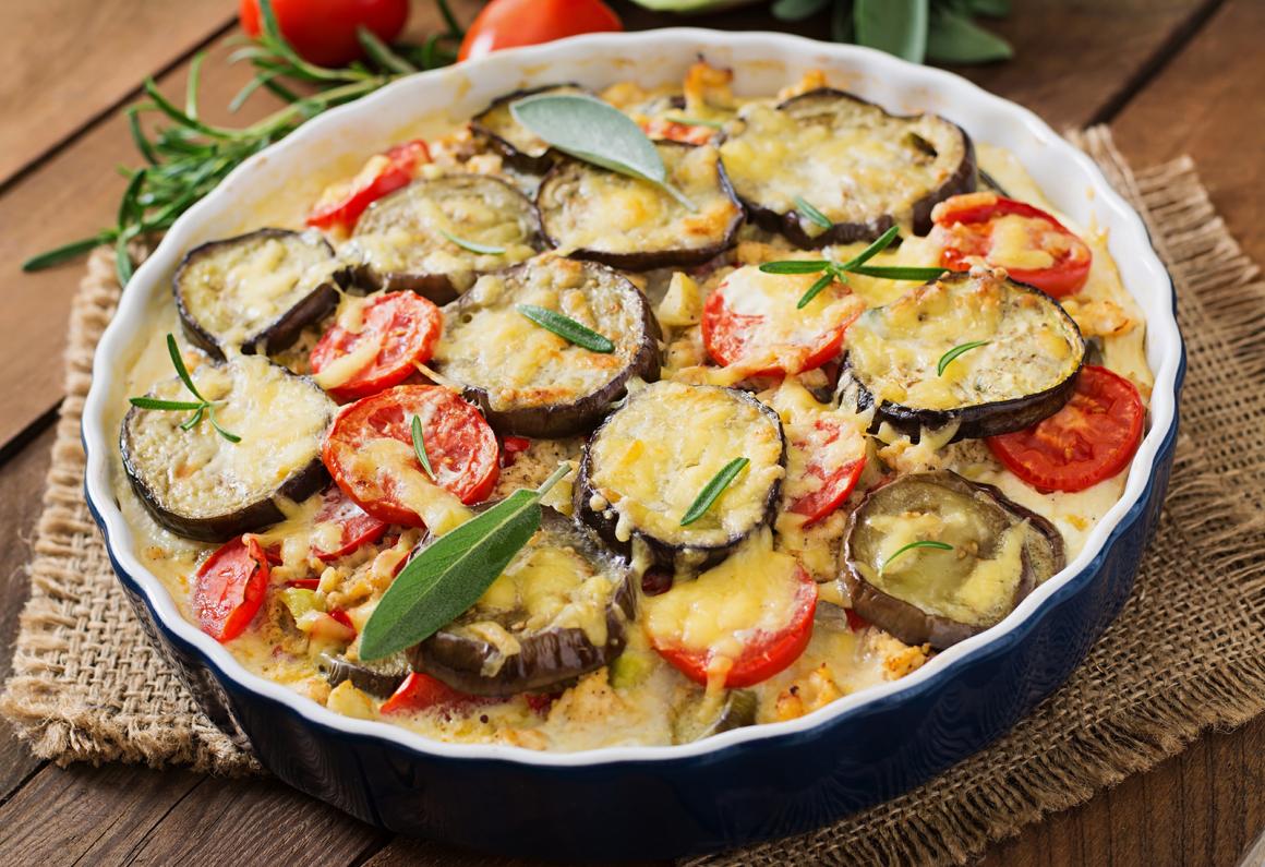 Melanzane e pomodori al forno