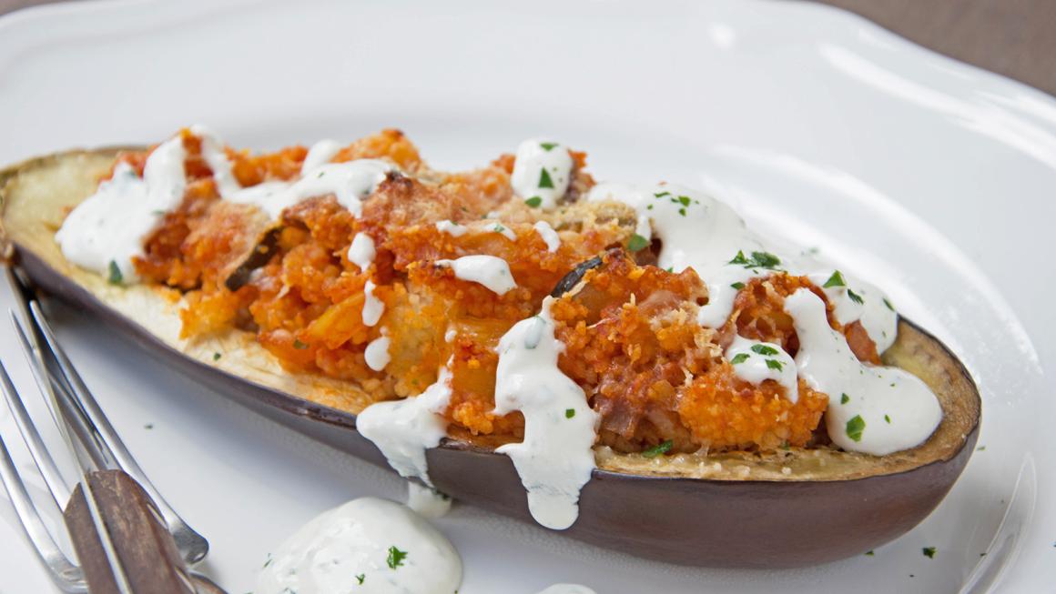 Gefüllte Aubergine