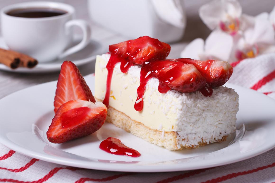 Quarktorte mit Erdbeeren