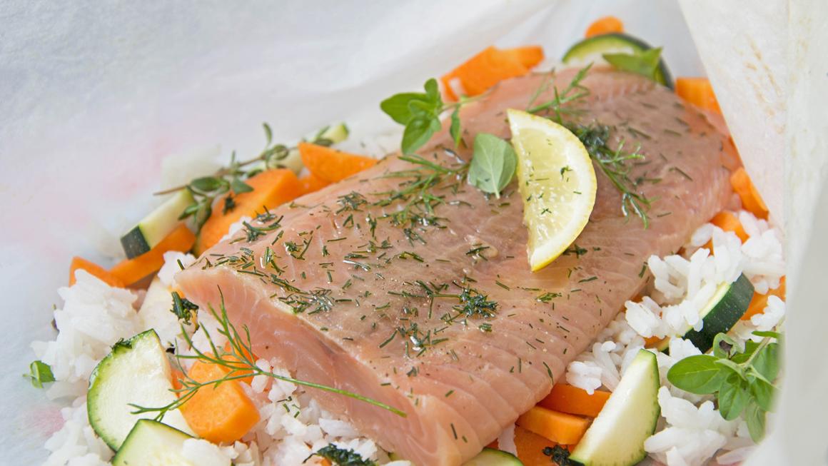 Lachs im Backpapier
