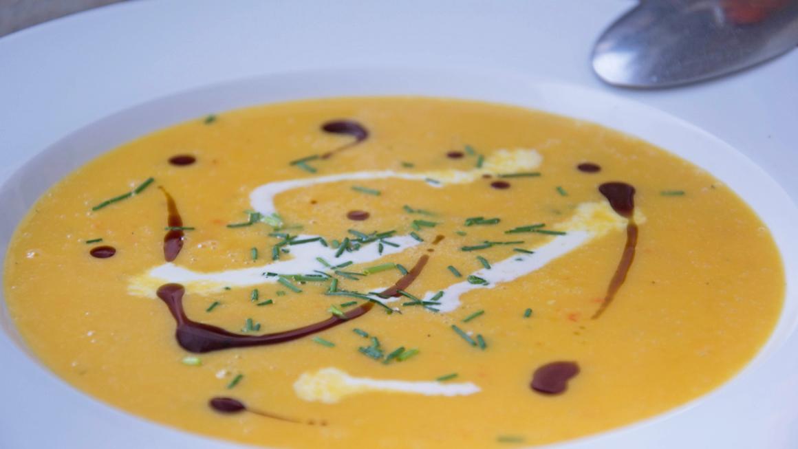 Kürbissuppe mit Rahm