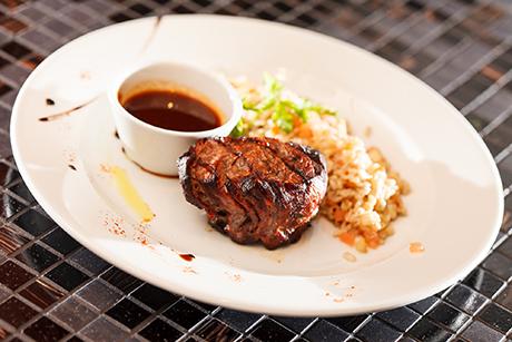 Whiskey-Kalbssteak mit Reis