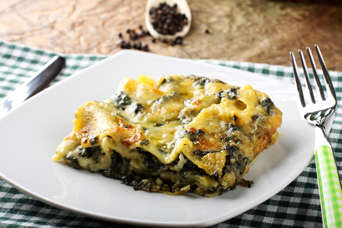Vegetarische Lasagne mit Spinat